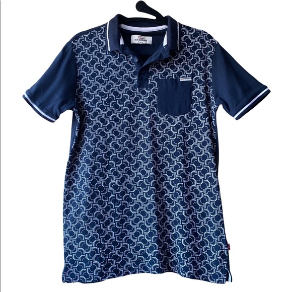 BEN SHERMAN ‘Navy Blazer’ Short-Sleeve Polo Shirt - Picture 1 of 8